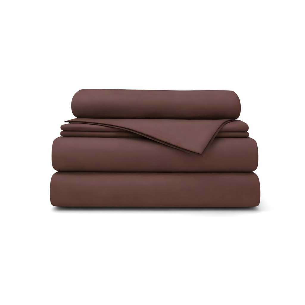 Brown microfiber sheet set 