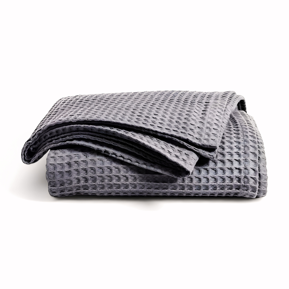 Light Gray cotton waffle blanket 