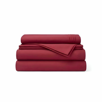 Red microfiber sheet set 