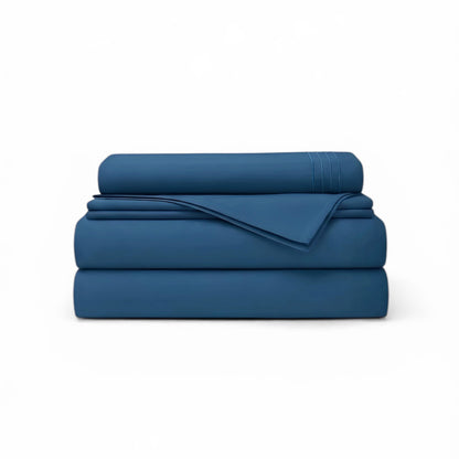 Blue microfiber sheet set 
