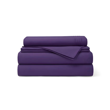 Purple microfiber sheet set soft fabric