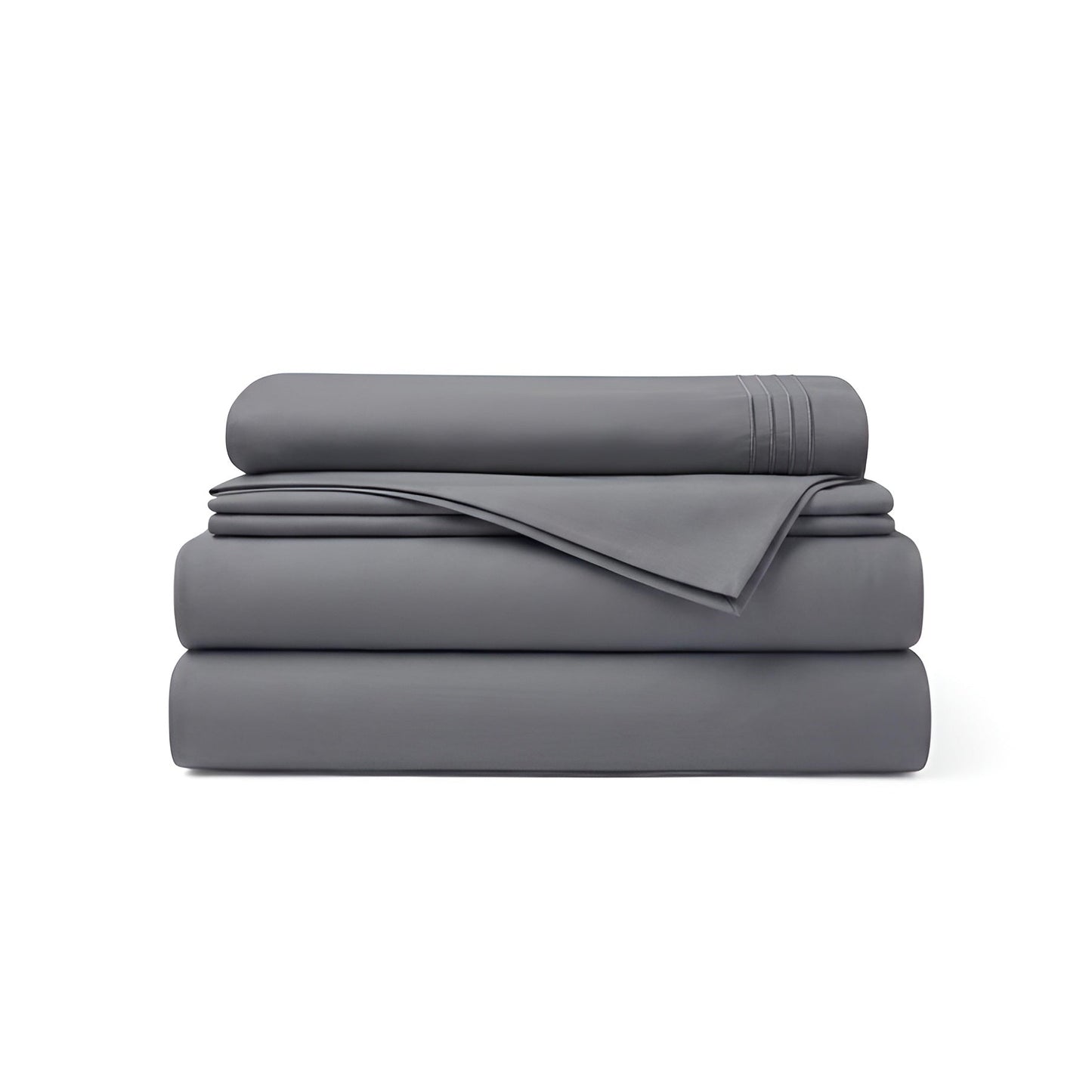 Dark gray microfiber sheet set 