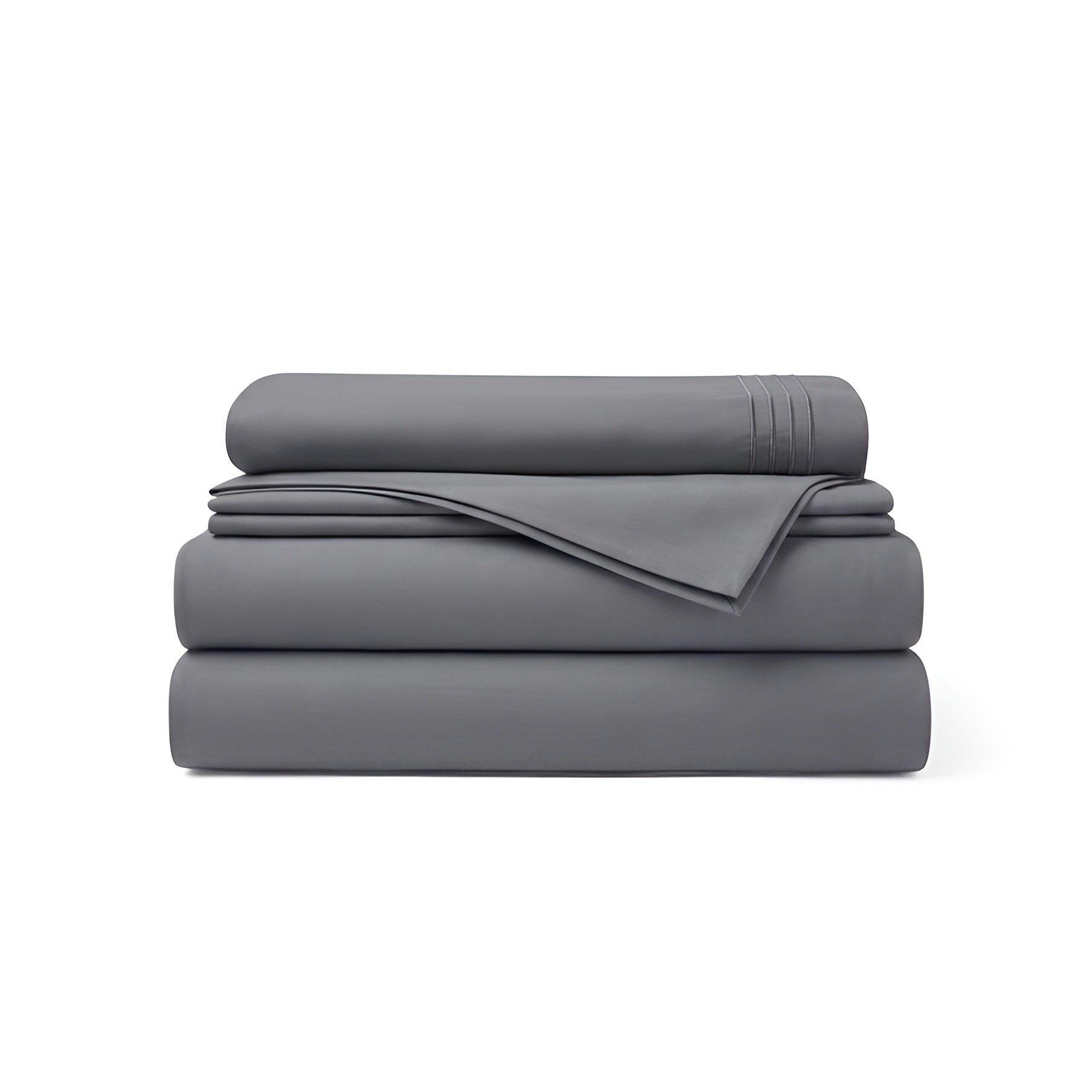 Dark gray microfiber sheet set 