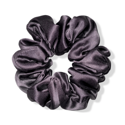 Black Large Silk Scrunchie