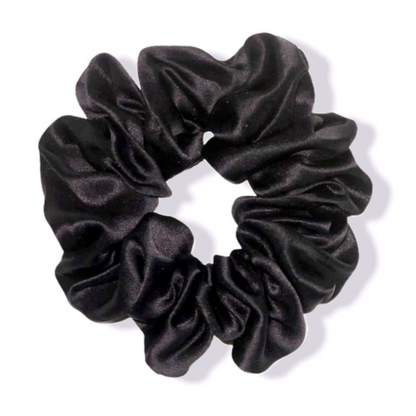 Black Large Silk Scrunchie